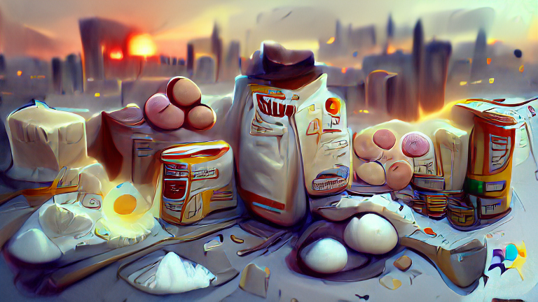 sugar, eggs, milk, flour. #artstation 🌇