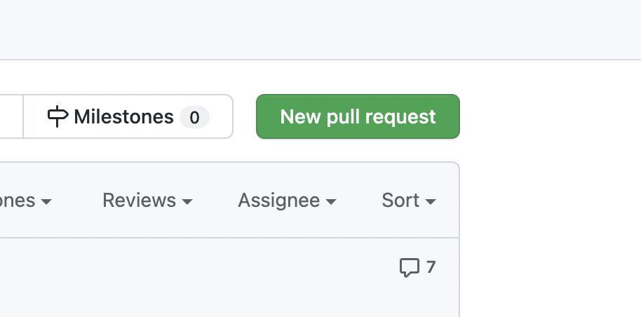 초록색 New pull request 버튼