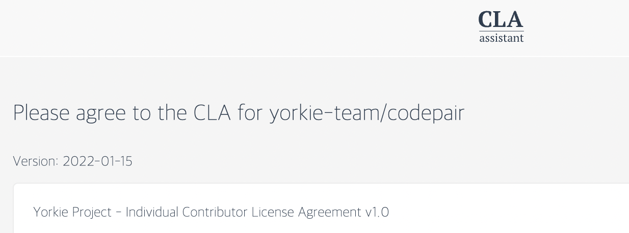 CLA 사인, Please agree to the CLA for yorkie-team/codepair