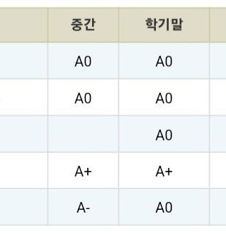 4과목 A0, 1과목 A+